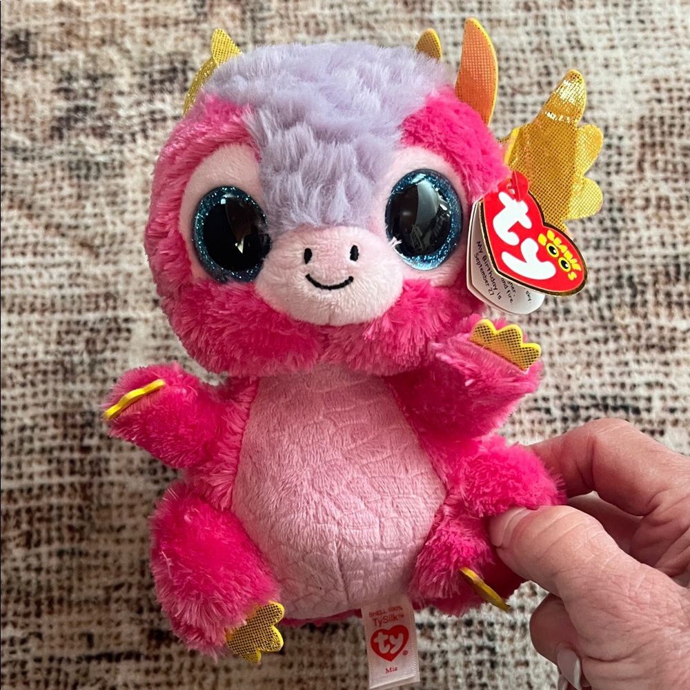 Ty Pink and Gold Plush Creature